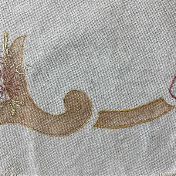 Vintage Tablecloth Centerpiece Hand Embroidered Harvest Basket Crochet Edge - Picture 5 of 7